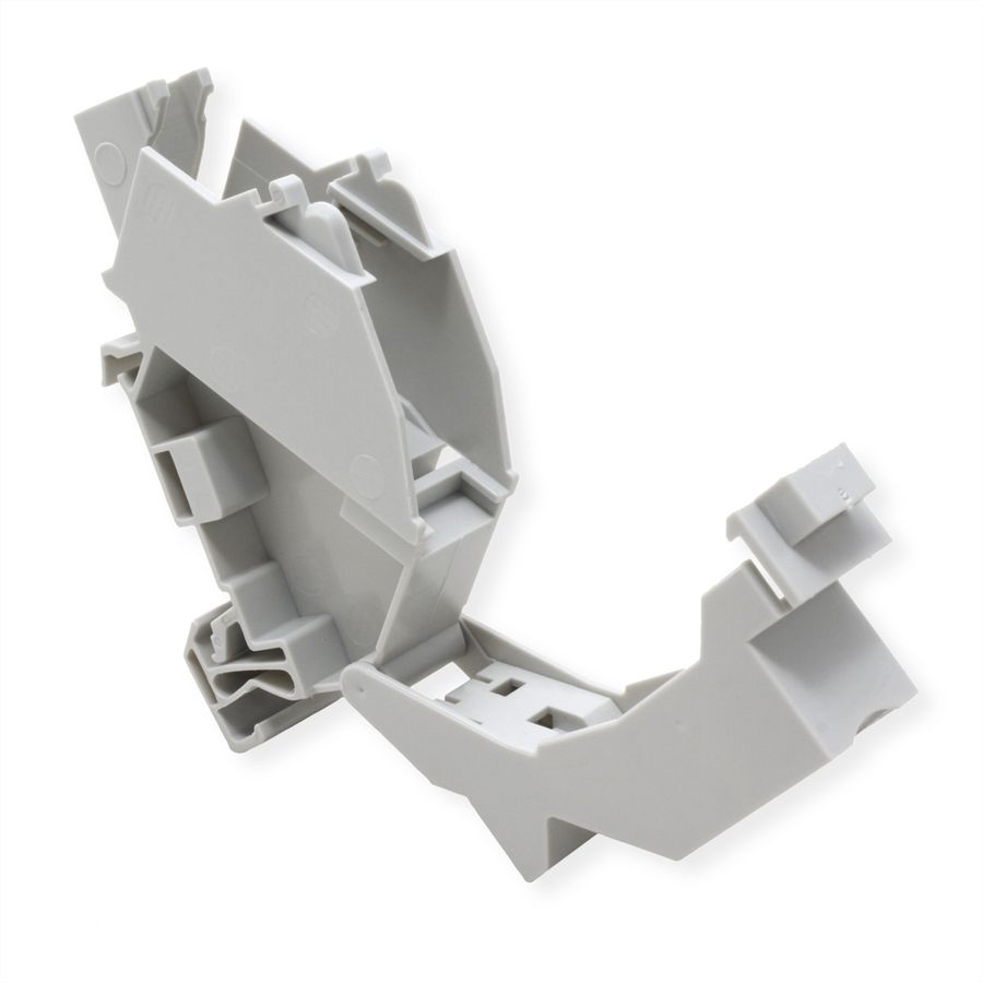 ROLINE Adaptateur de rail DIN pour module Keystone, avec Keystone Cat.6A, blindé, 45°
