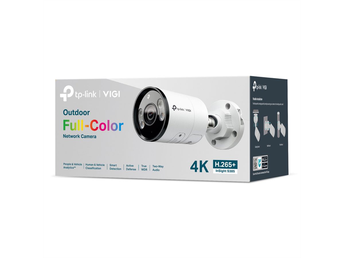 TP-Link InSight S385(4mm) Bullet Kamera 8 MP, 91.5°, IR-LED 30m