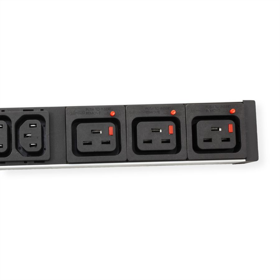 BACHMANN IT PDU ALU 1HE 24x C13 3x C19 Stecker CEE L+N+PE 16A blau