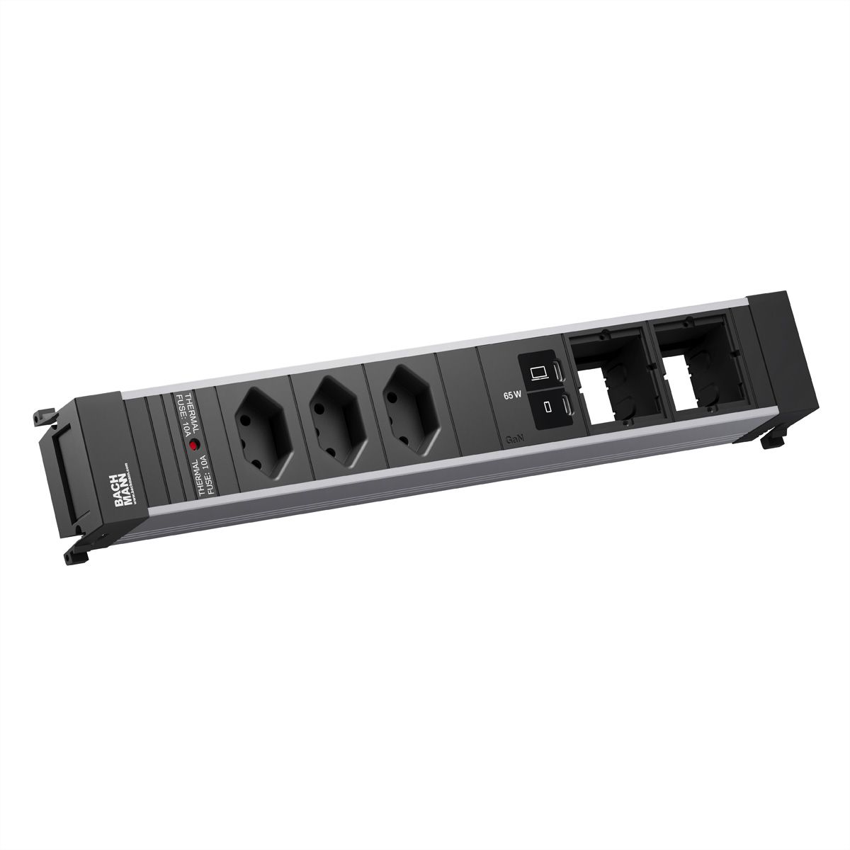 BACHMANN POWER FRAME L 3xCH 0°, 1xUSB C/C 65W 2xCM L=0,2m