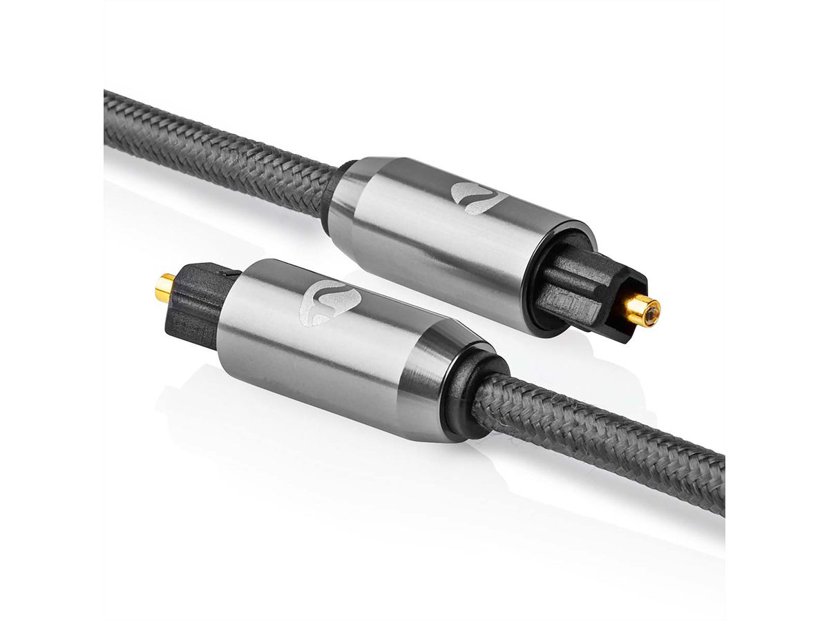 Nedis Optisches Audiokabel, 2x Toslink, ST/ST, grau, 5 m
