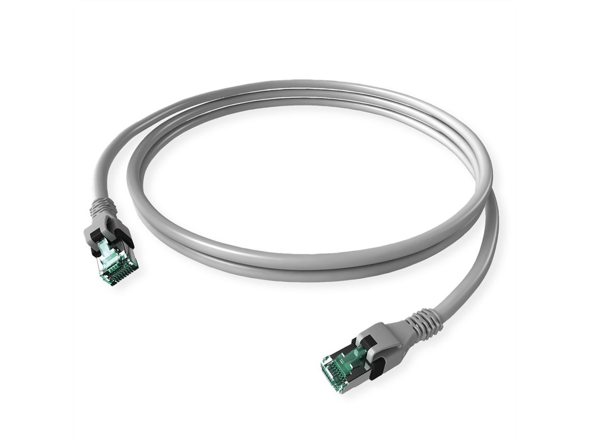 EasyLan DualBoot PushPull IP20 Patchkabel, Kat.6A (Class EA), S/FTP, grau, 3 m