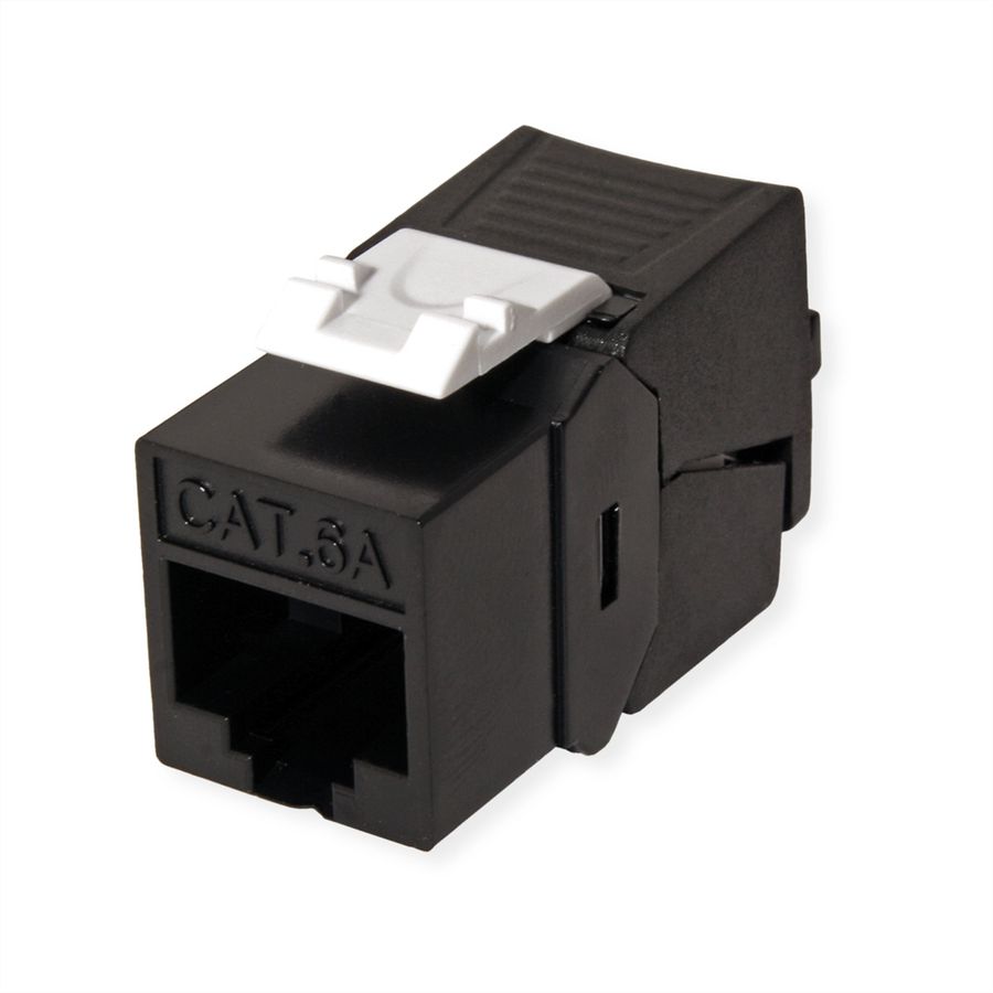 ROLINE Cat.6A (Class EA) Keystone, ungeschirmt, werkzeuglos, SLIM, schwarz