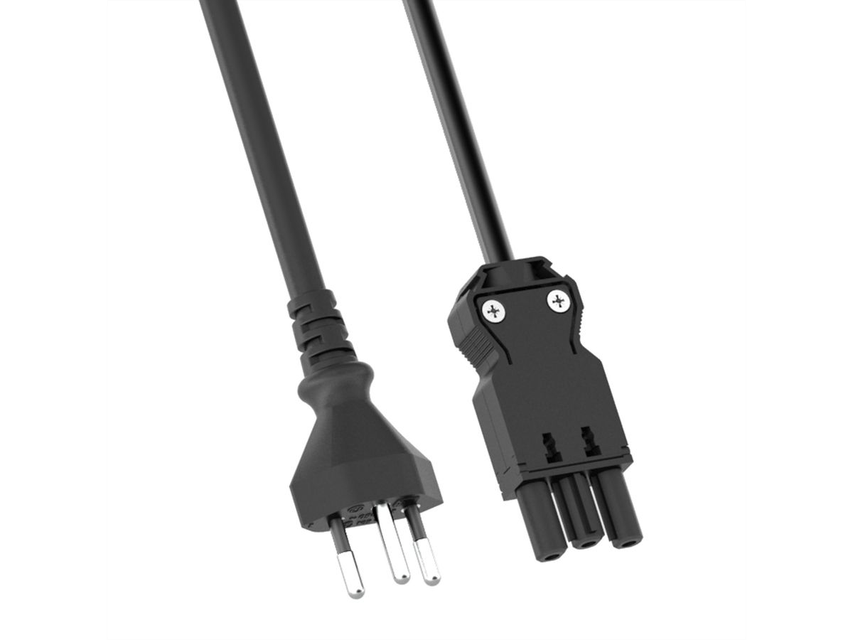 BACHMANN GST18 Gerätezuleitung, T12/GST18, Schweiz, schwarz, 5 m