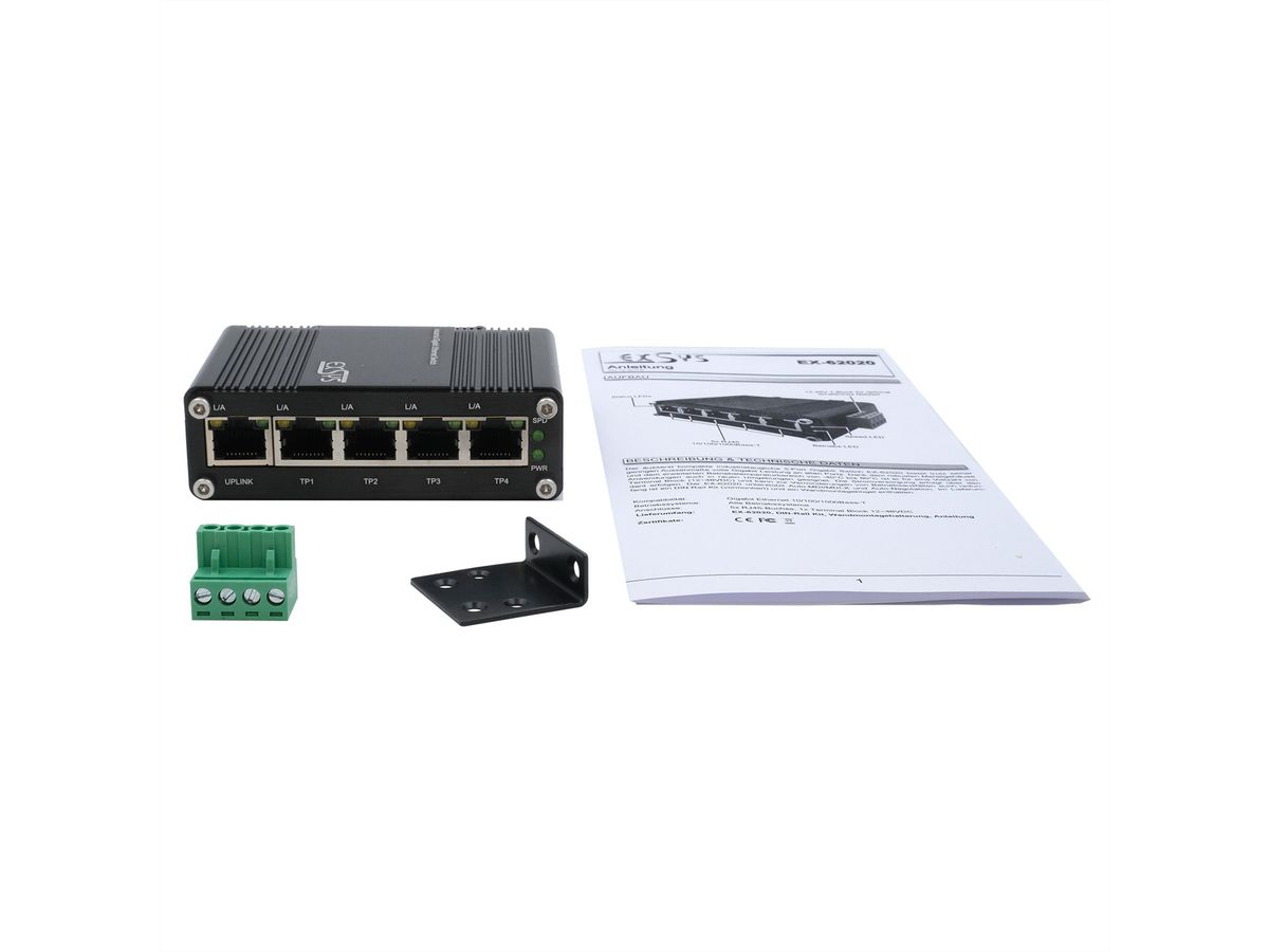 EXSYS EX-62020 Switch Ethernet industriel à 5 ports