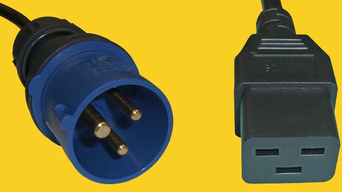 Netzkabel IEC60309 CEE16 Stecker auf Buchse C19, 16A/230V 3m, 3 m
