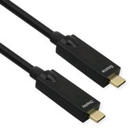 ROLINE Câble USB 3.2 Gen 2, AOC, C-C, M/M, 10Gbit/s, 4K60Hz, PD (Power Delivery) 60W, noir, 10 m