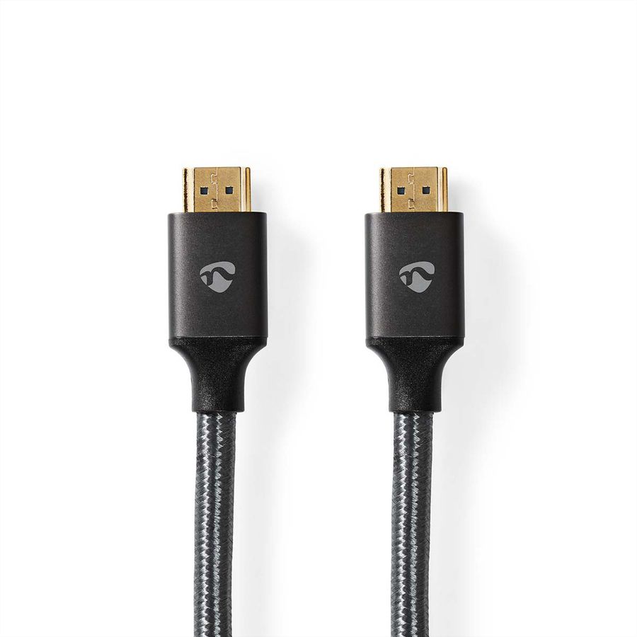 Nedis HDMI High Speed Kabel mit Ethernet, grau, 2 m