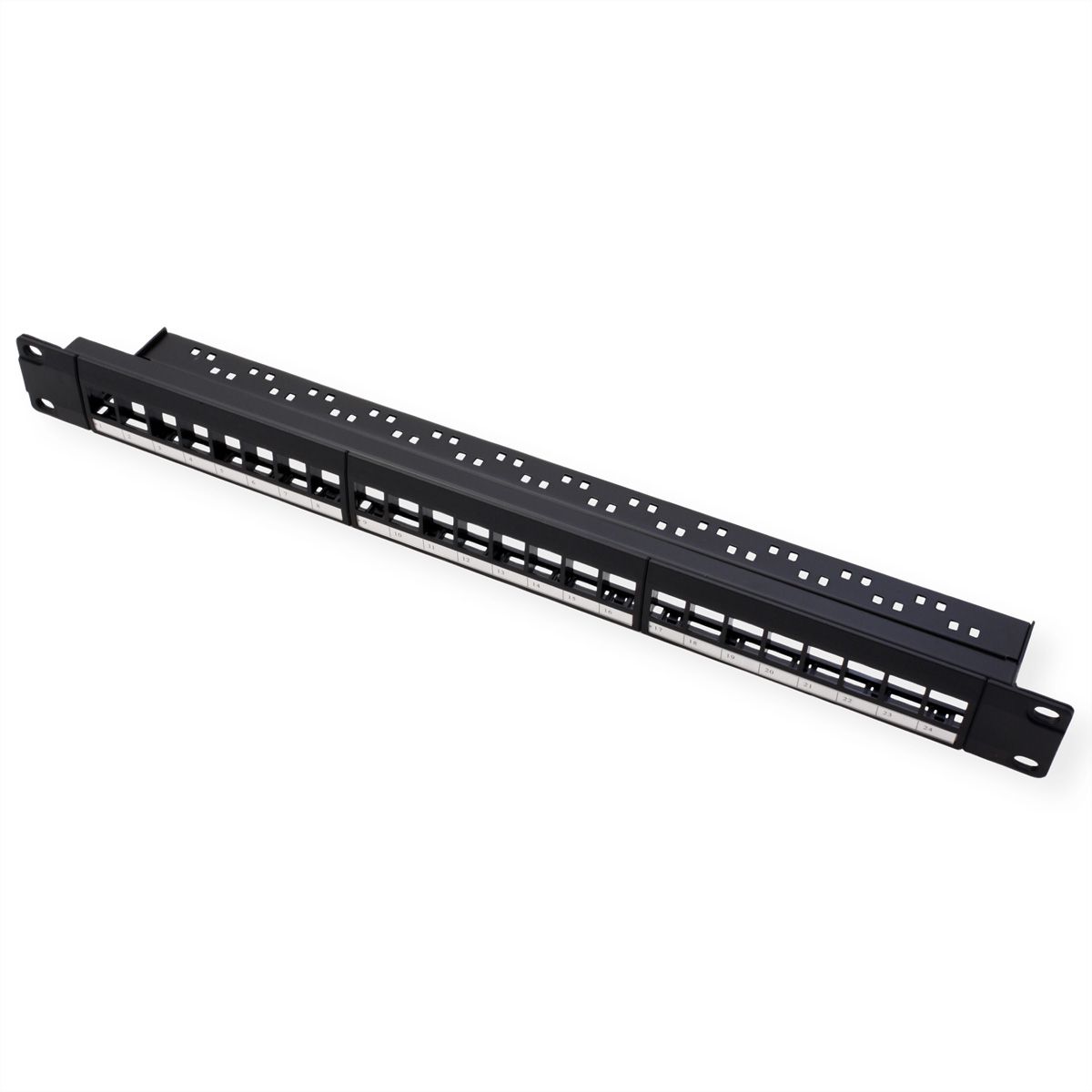 VALUE 19-Zoll-Keystone-Modulträger, 24 Ports, 1HE, ungeschirmt, schwarz