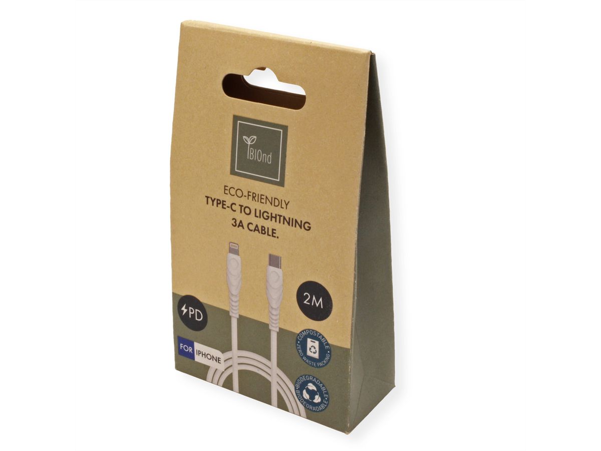 BIOnd BIO-20-TIP Câble USB-C vers 8PIN 3A, 2 m