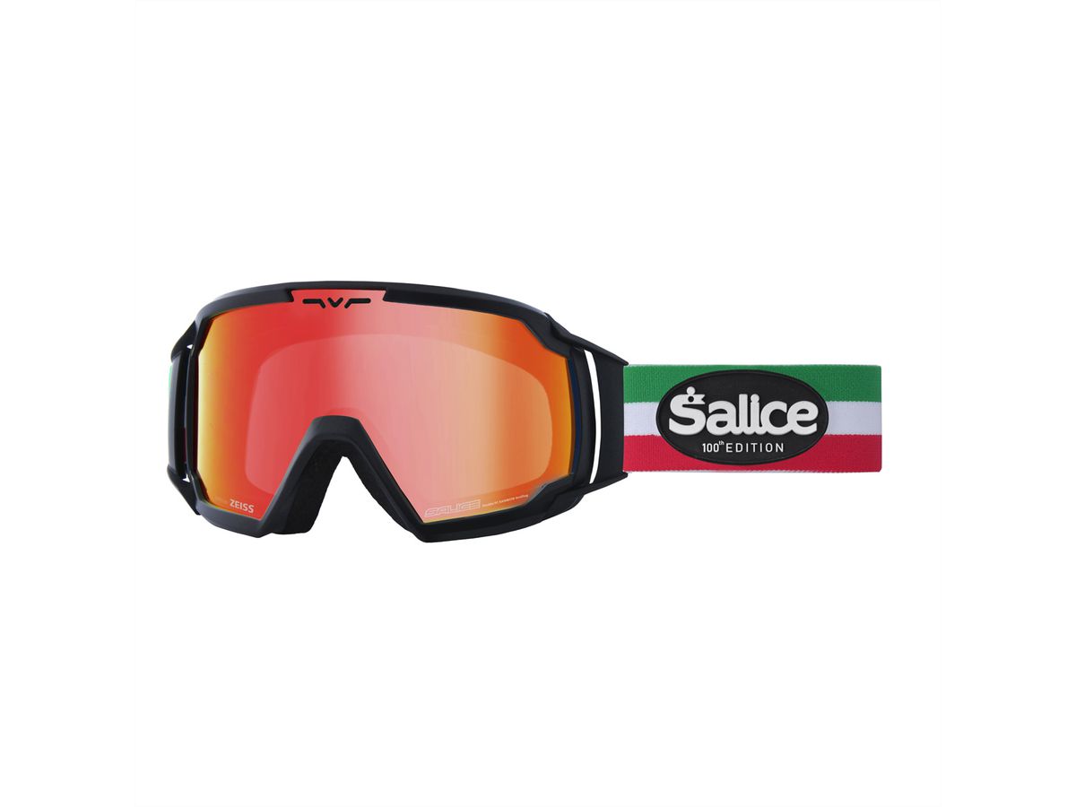 Salice Occhiali Lunettes de ski 618ITAED, Black ITA Dav RW Red