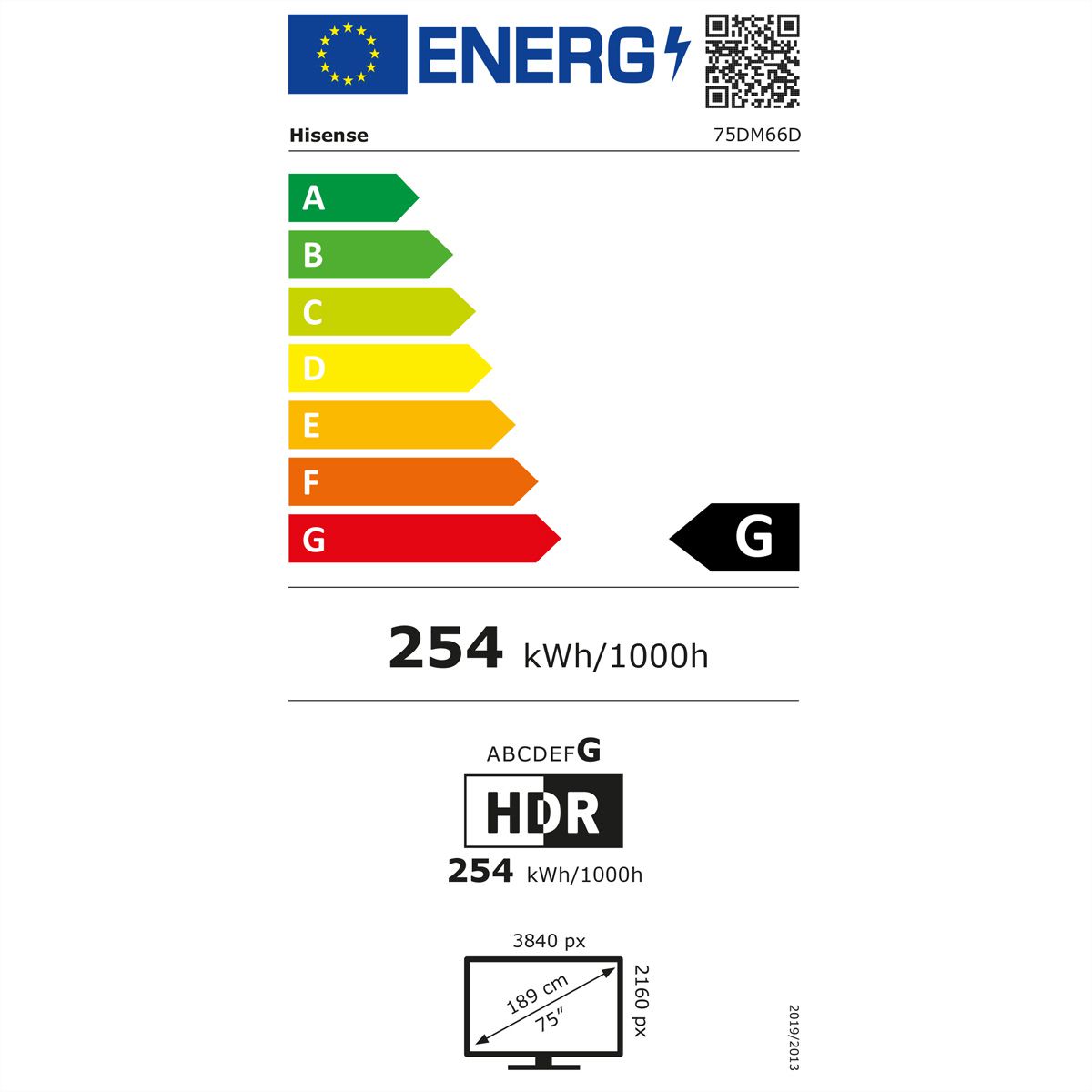 Hisense Écran de signalisation 75DM66D, 75” 4K UHD Digital Signage Display - 24/7 Operation