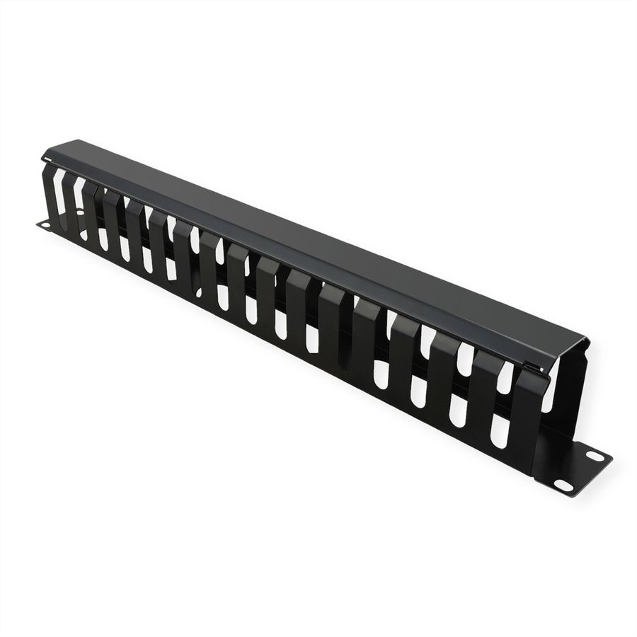 VALUE 19-Zoll-Frontplatte 1 HE mit Rangierkanal 40 x 60 mm, schwarz