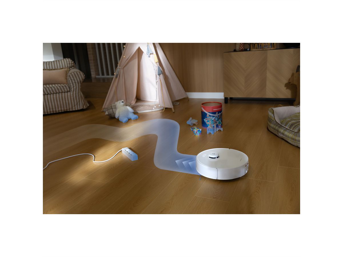 Roborock Aspirateur robot Qrevo Curv 2 FlowX, blanc