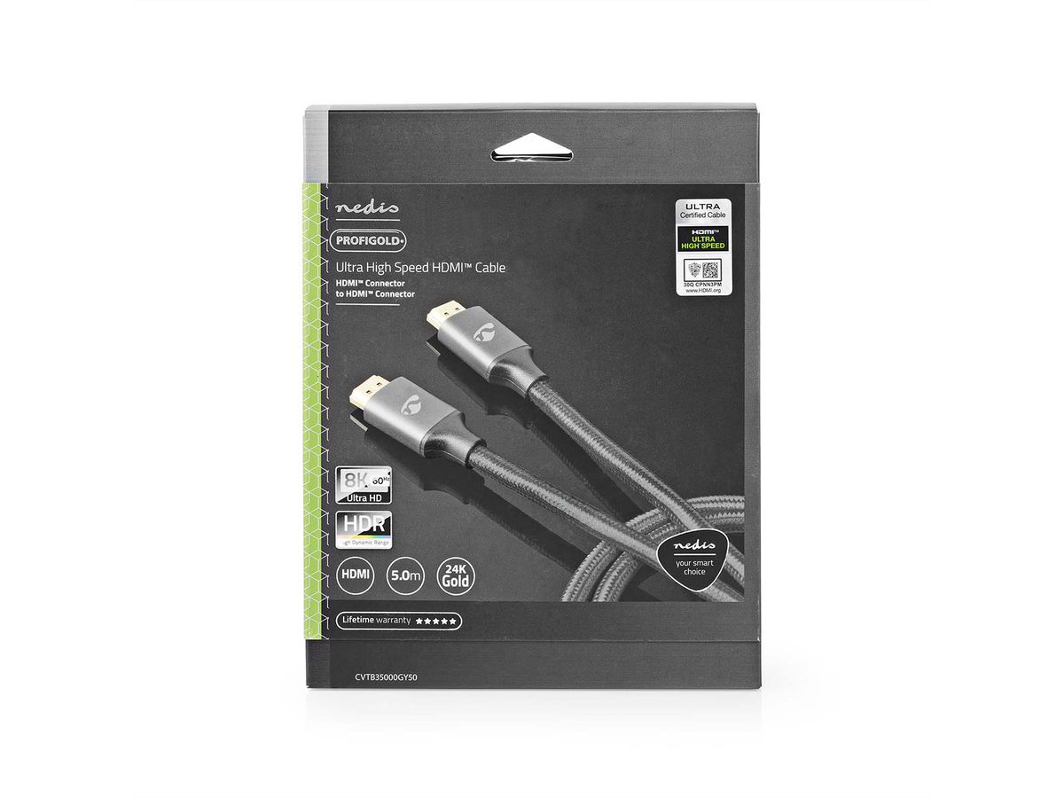 Nedis 8K HDMI Ultra HD Kabel, ST/ST, grau, 5m