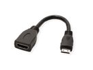 VALUE HDMI High Speed Kabel mit Ethernet, HDMI BU - Mini HDMI ST, 0,15 m