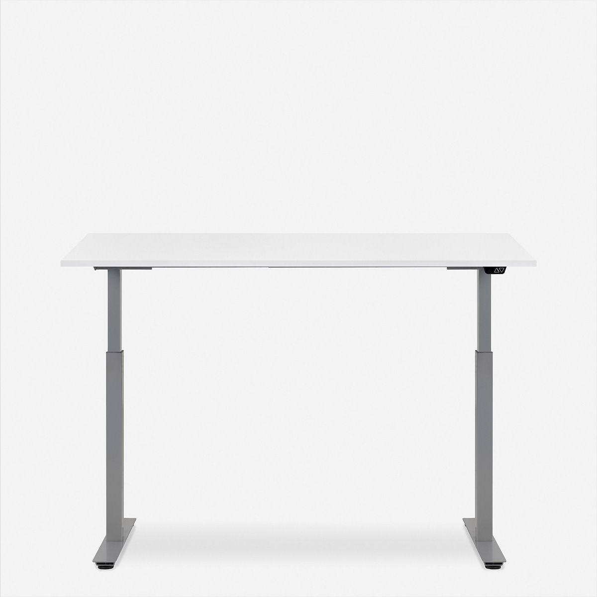 WRK21 Bureau Smart 160 x 80 cm, Hauteur réglable, Blanc uni / Gris