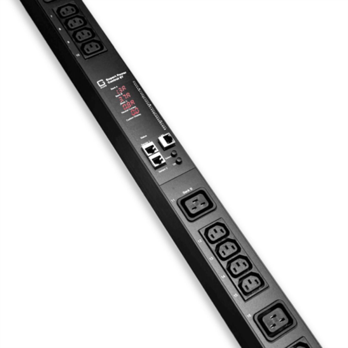 GUDE EPC 87-3300-18 30-fach switched & metered PDU, vertikaler Einbau 0HE, 400V 3P*N+PE 3x16A, schwarz, 170 cm