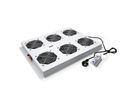 ROLINE 19" Unité de ventilation de toit, 6 ventilateurs, Thermostat pour baie serveur, grise