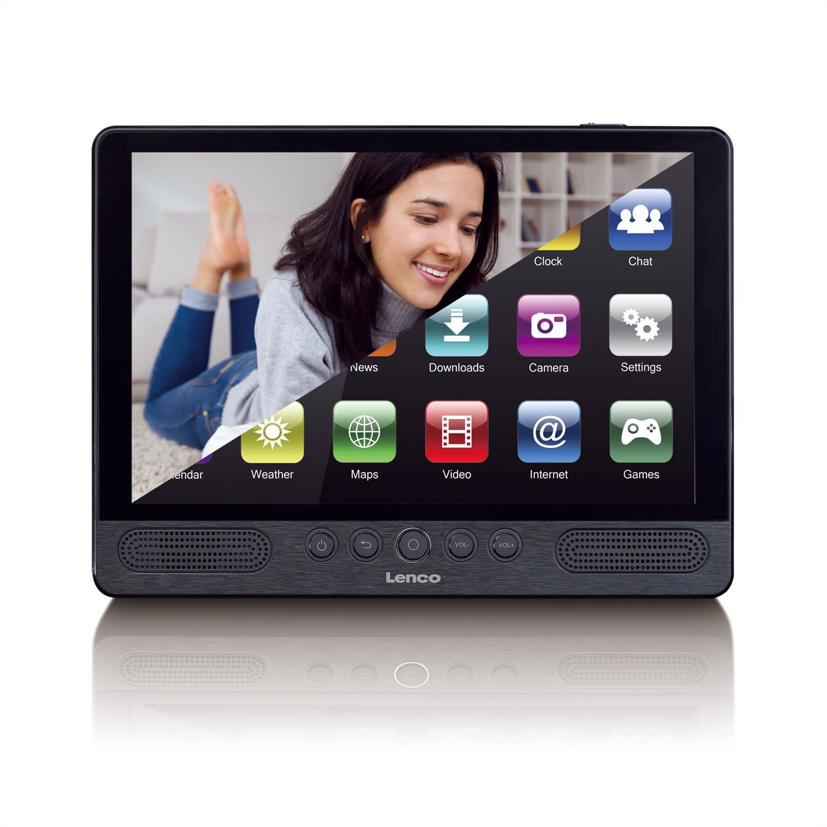 Lenco TDV-1001, portabler DVD-Player,10", Android 10.0