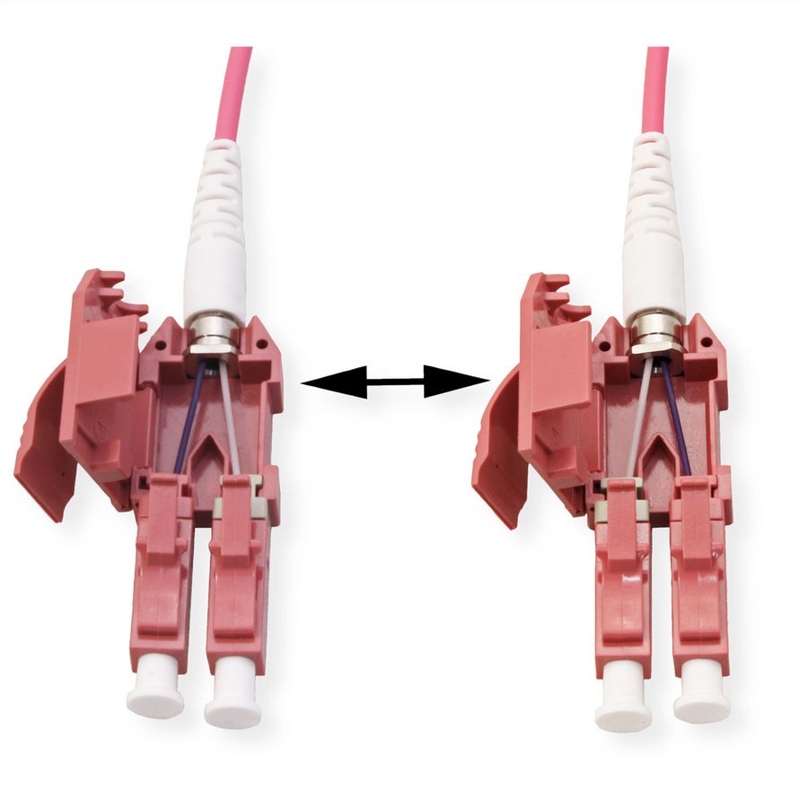 ROLINE LWL-Kabel duplex 50/125µm OM4, LC/LC, LSOH, UNIBOOT, violett, 3 m
