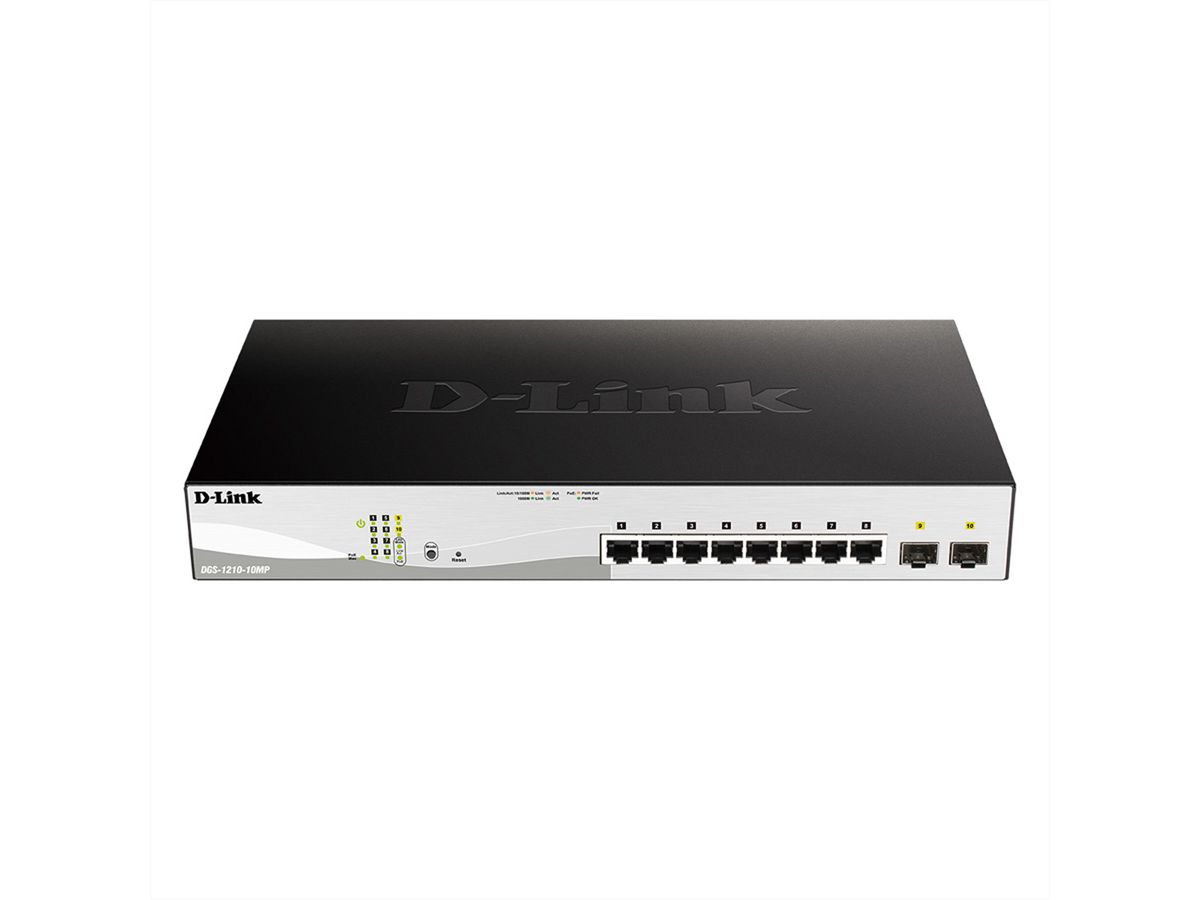 D-Link DGS-1210-10MP Switch Géré L2/L3 Gigabit Ethernet (10/100/1000), supportant l'alimentation via ce port (PoE)