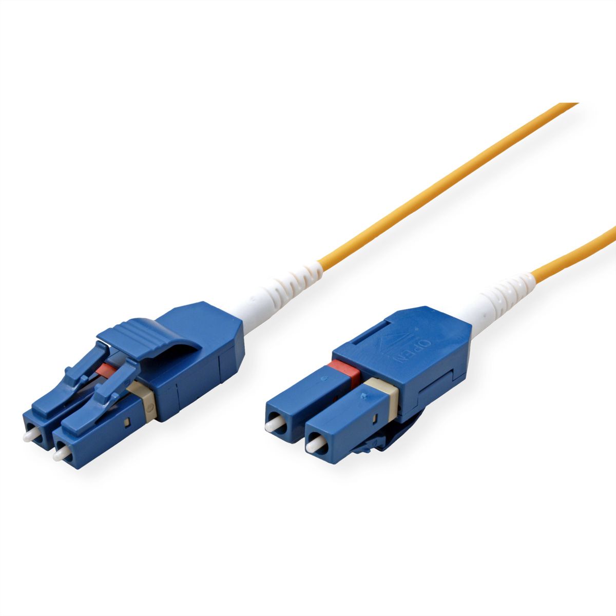 ROLINE LWL-Kabel duplex 9/125µm OS2, LC/LC, LSOH, UNIBOOT, Slim, gelb, 0,5 m