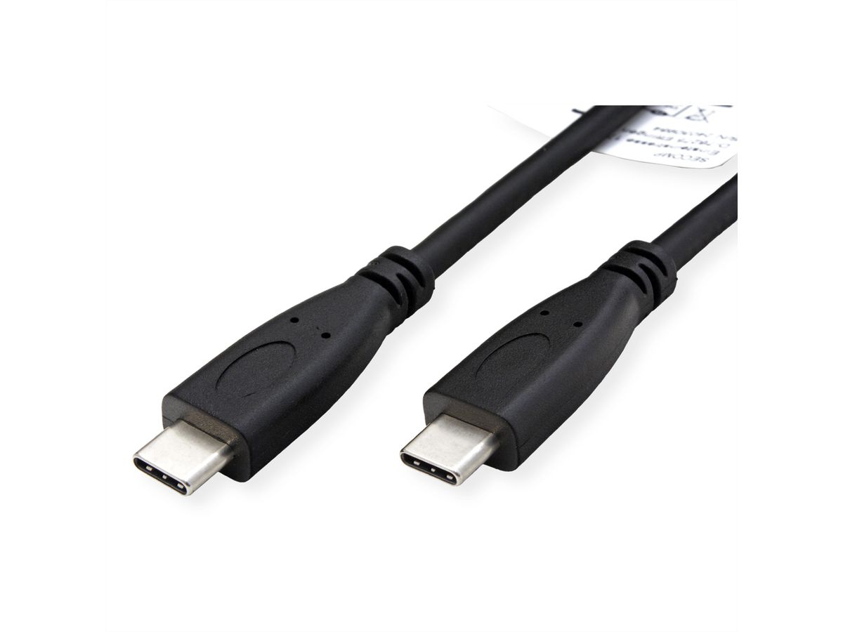 ROLINE RM Câble USB 3.2 Gen 2, C-C, M/M, 4K UHD-1, 10Gbit/s, Emark, 100W, noir, 1 m