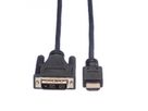 ROLINE Câble de raccordement pour écran DVI (18+1) M /HDMI M, noir, 3 m