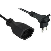 Schönenberger Verlängerungskabel 3-Polig, 2m, schwarz, H05VV-F 3G1.0mm2