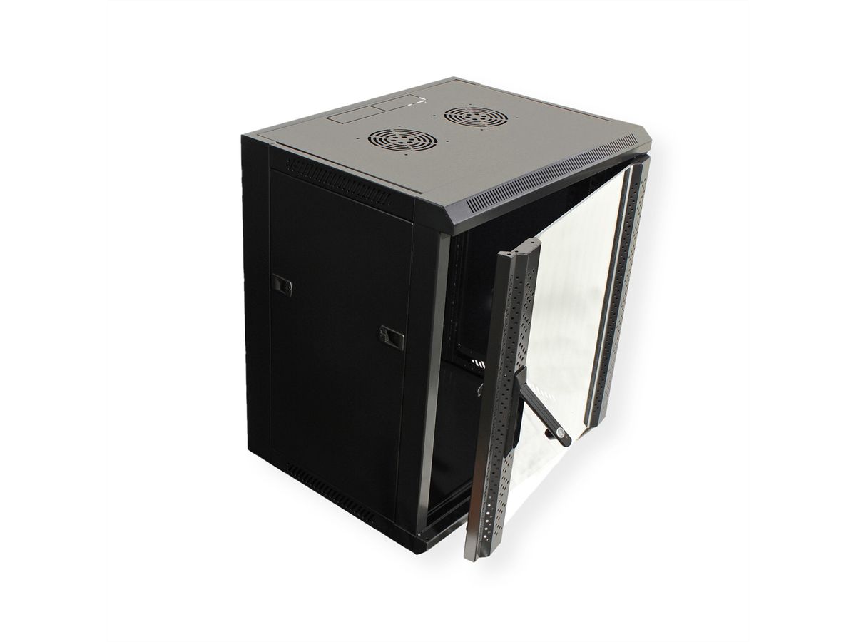 VALUE Armoire murale 12 UH (HxLxP) 634x570x450mm , noir
