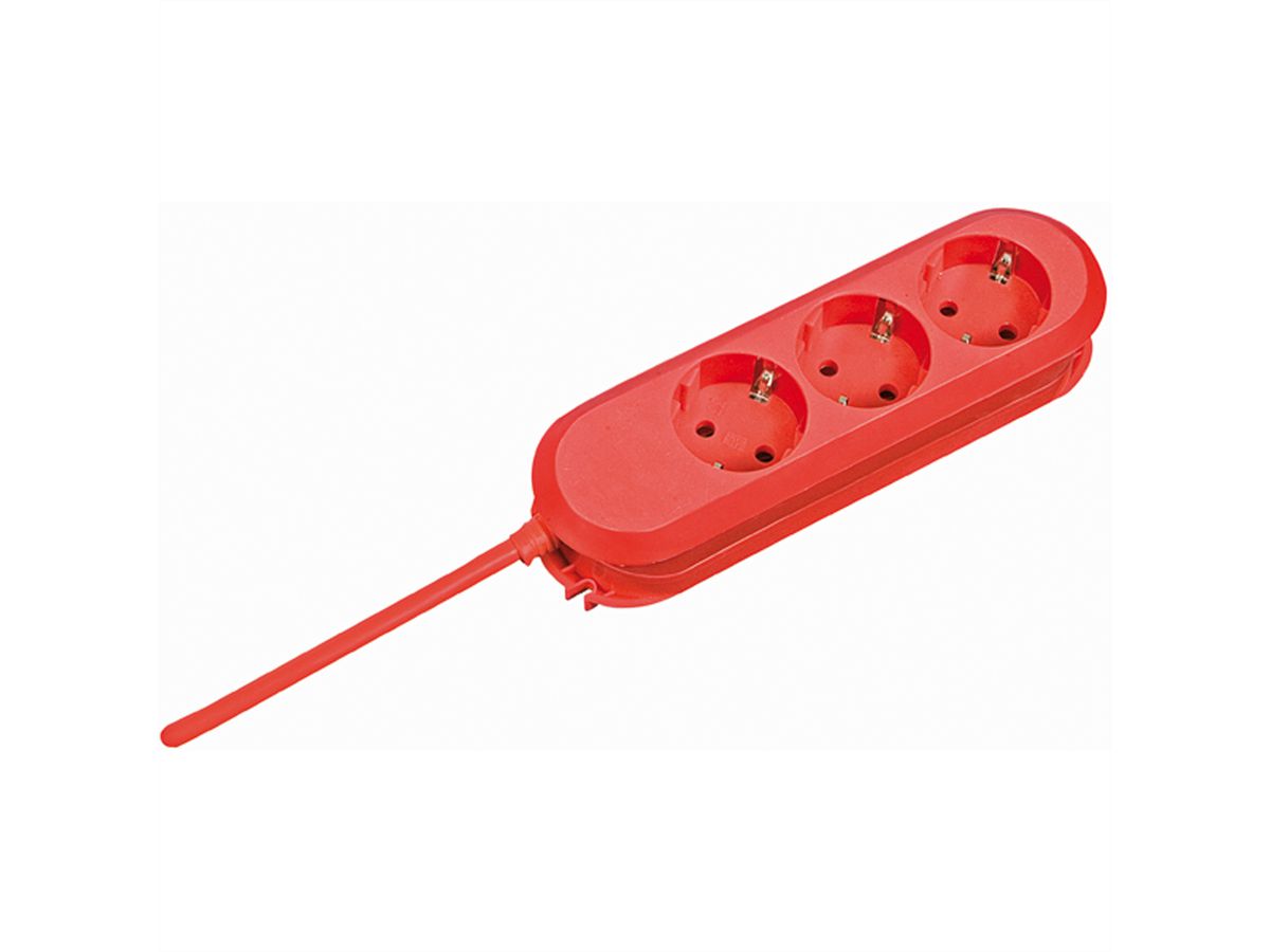 BACHMANN SMART Steckdosenleiste 3x CEE7/3, rot, 3m CEE7/7