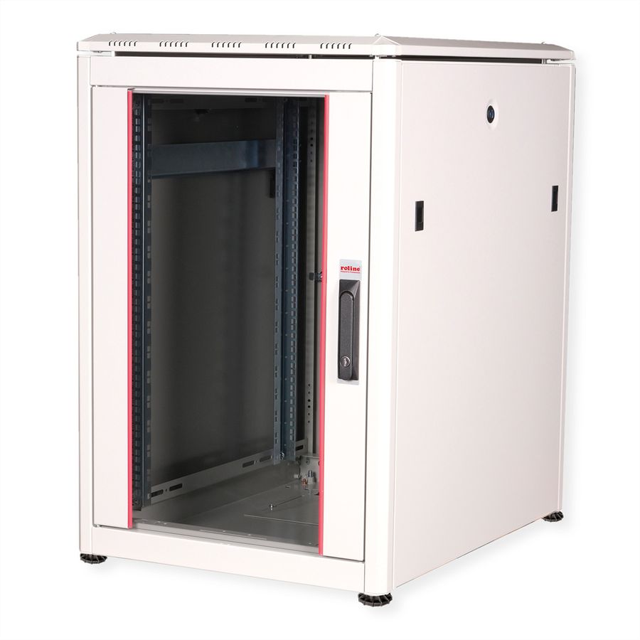 ROLINE 19-Zoll Netzwerkschrank Pro 16 HE, 600x800 BxT Glastür grau