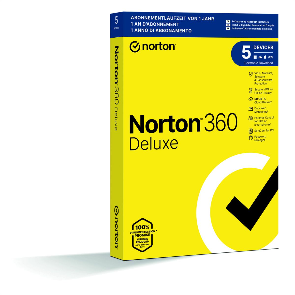 Norton 360 Deluxe 5 Device, 50GB, 12 Monate