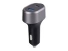 T'nB 1 USB-A QC and 1 USB-C PD, car charger 83W - Schwarz