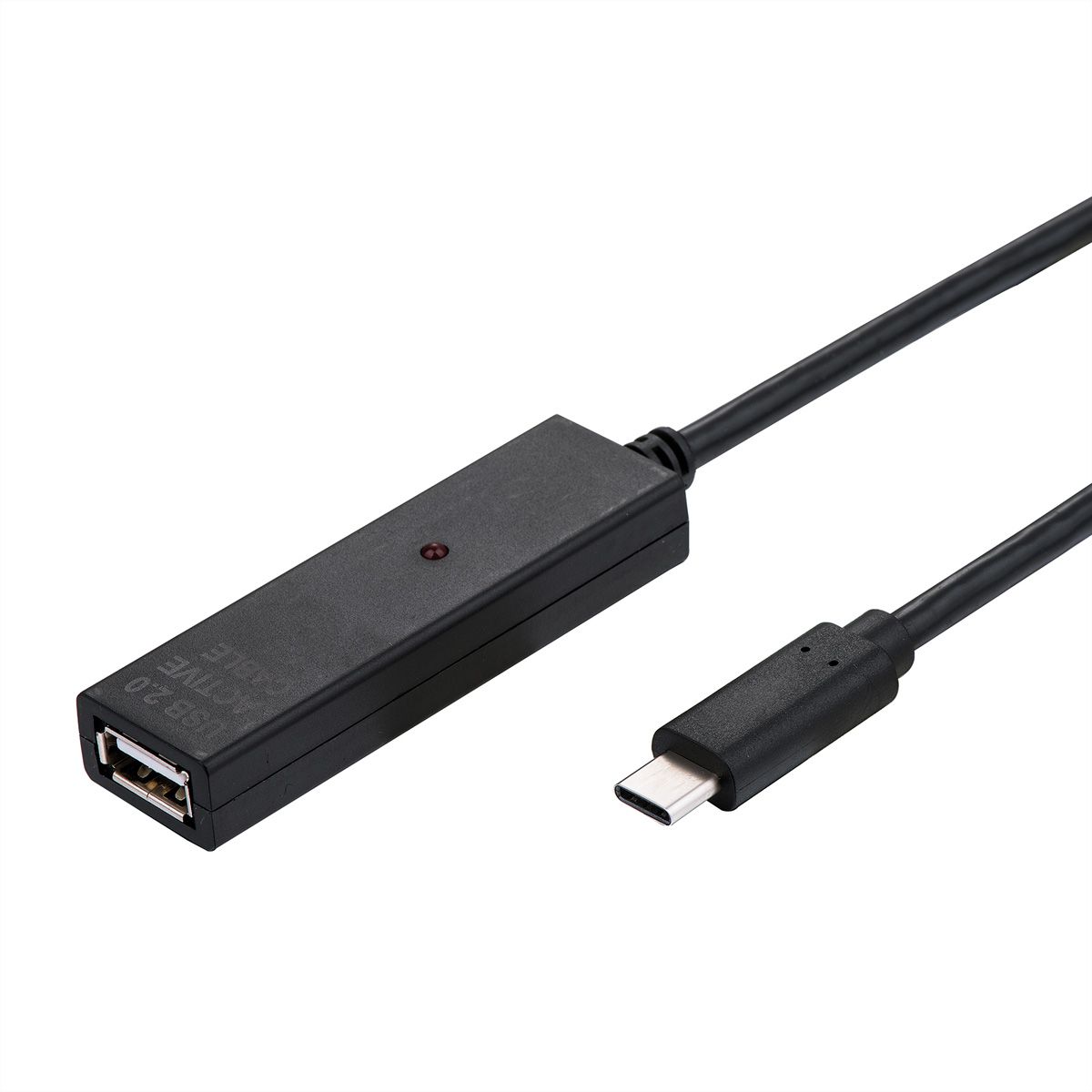VALUE USB Prolongation active 2.0 avec Repeater, A-C, noir, 20 m