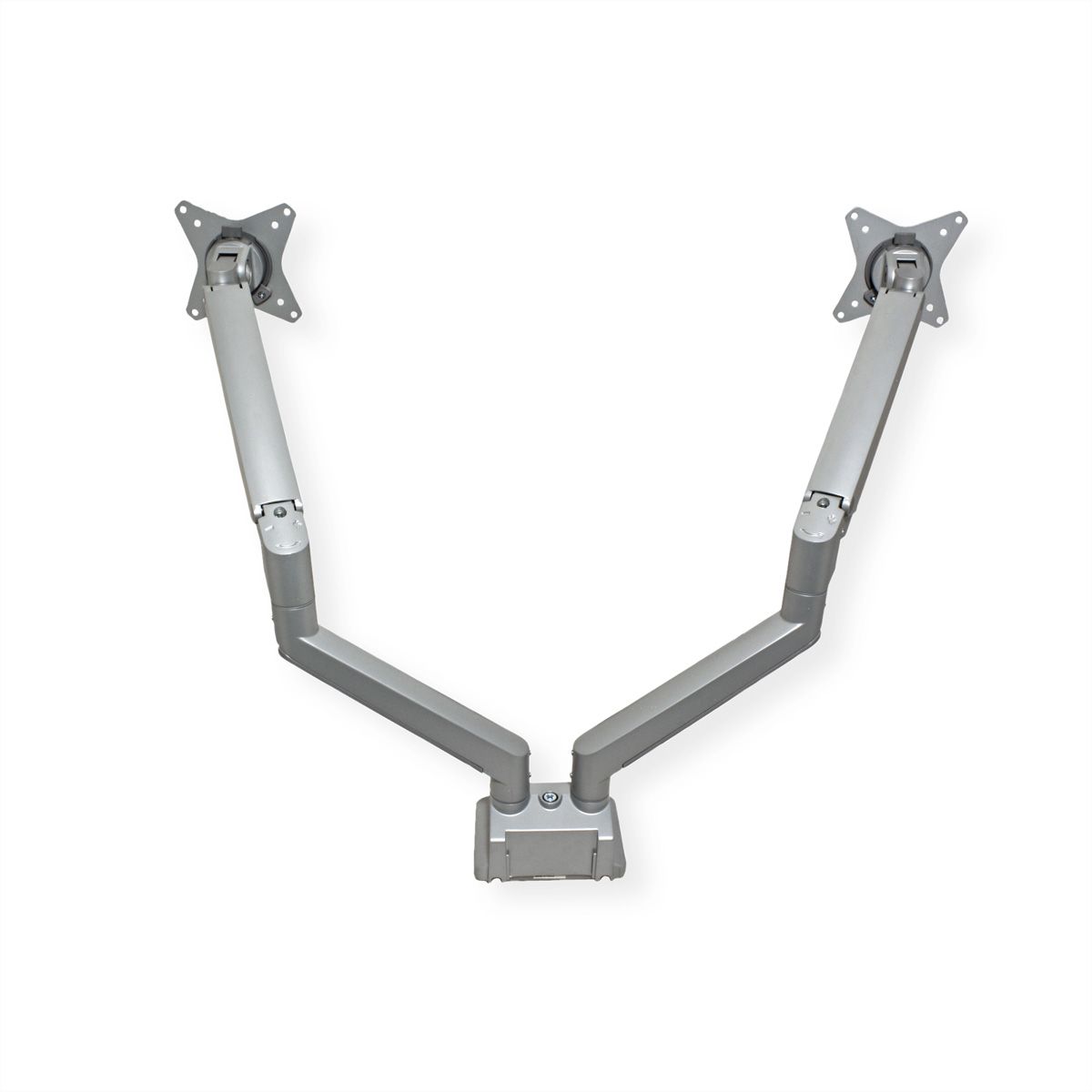 ROLINE Support double LCD, vérin à gaz, 5 articulations, fixation sur bureau, 17-23", jusqu'à 2x 9 kg, argent