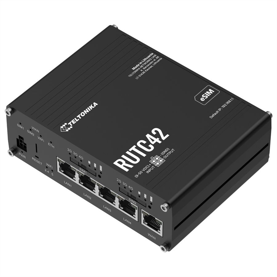TELTONIKA RUTC42 Dual-eSIM LTE Router