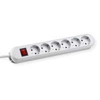 BACHMANN SMART Bâti de prises 6x contact de protection, interrupteur, blanc, 3 m