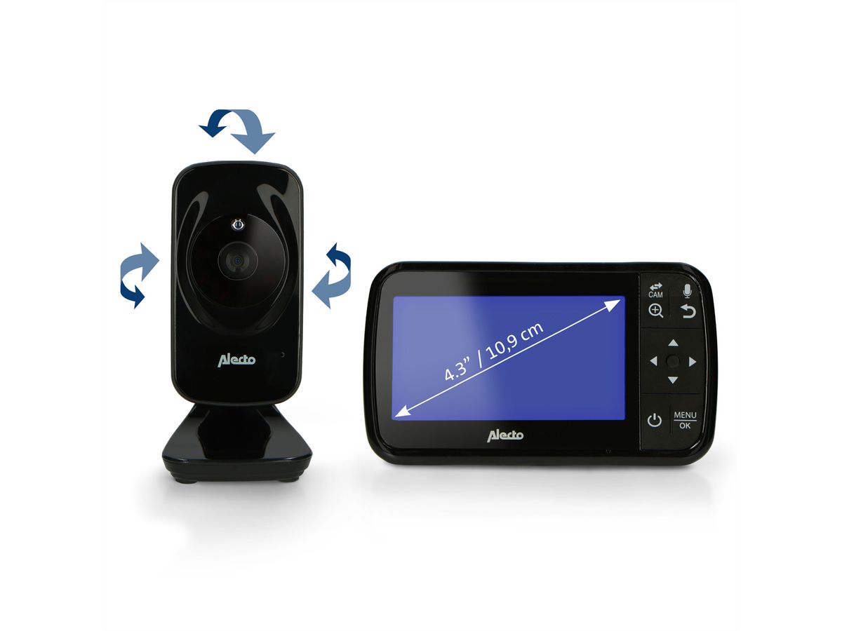 Alecto Babyphone DVM149 avec caméra, écran couleur 4.3", noir