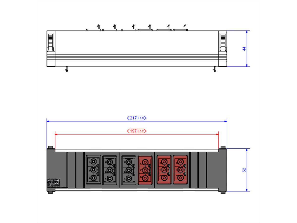 BACHMANN CONSOLIDATION POINT, 3xGST18 sw 3xGST18 rot Strom GST18in/out