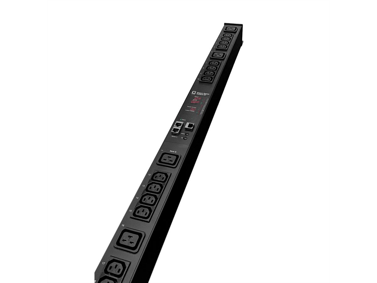 GUDE EPC 87-1210-18 20-fach switched & metered PDU, vertikaler Einbau 0HE, schwarz, 135 cm