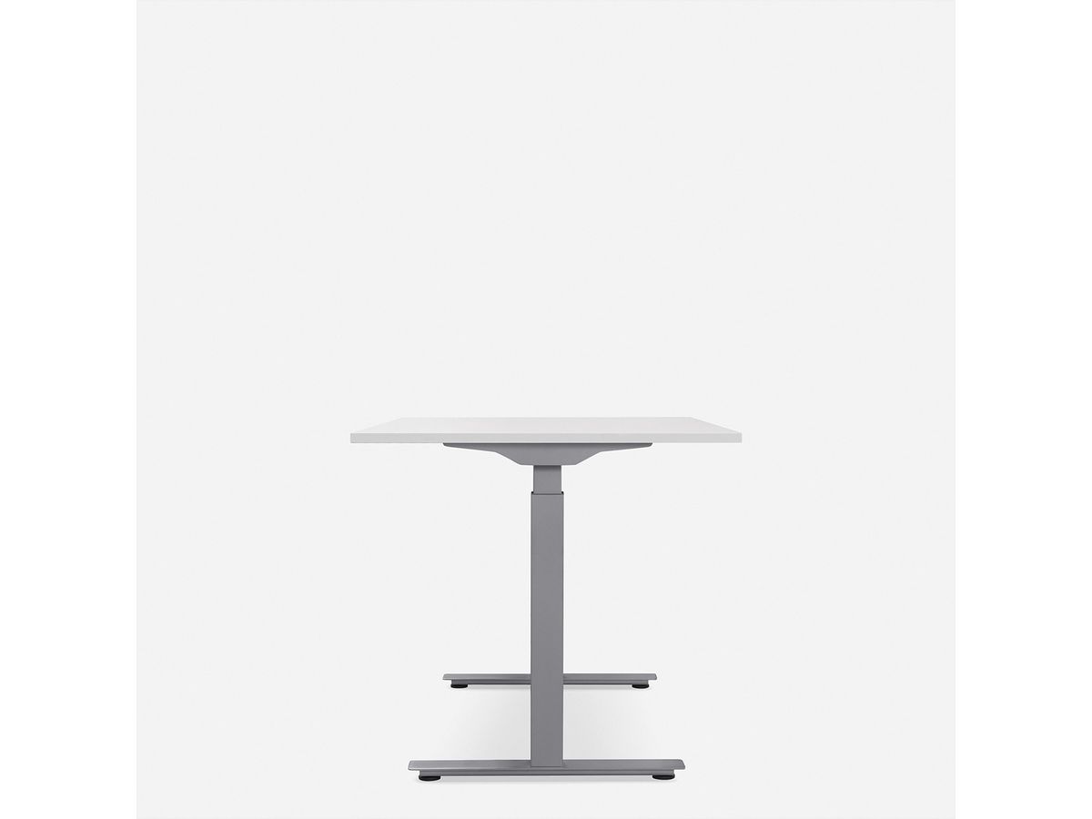 WRK21 Schreibtisch Smart 100 x 60 cm, Höhenverstellbar, Weiss Uni / Grau