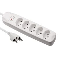 BLANK Steckdosenleiste, 5fach T13, mit Schalter, weiss