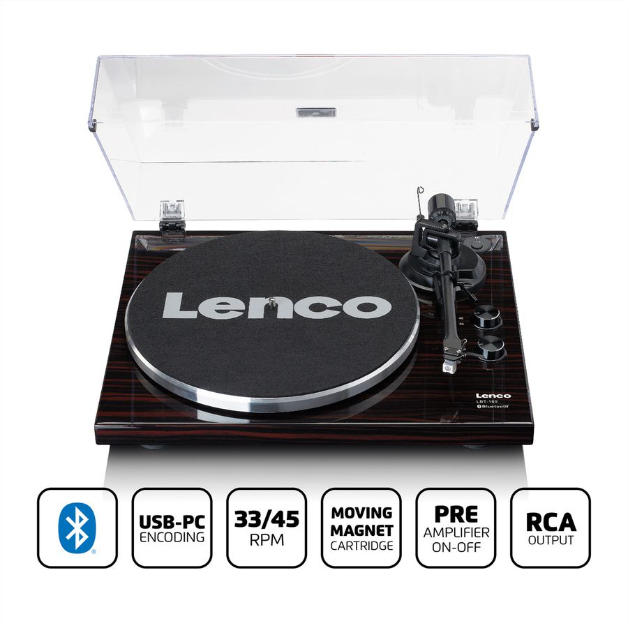 Lenco Platine vinyle LBT-189WA , noir / marron