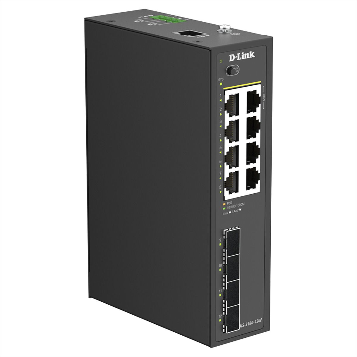 D-Link DIS-210G-12UP Switch 12 ports, Smart Managed Gigabit PoE industriel