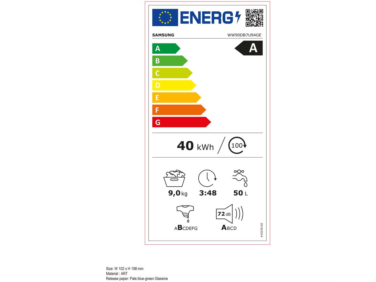 Samsung lave-linge WW7400 9kg, AI EcobubbleTM