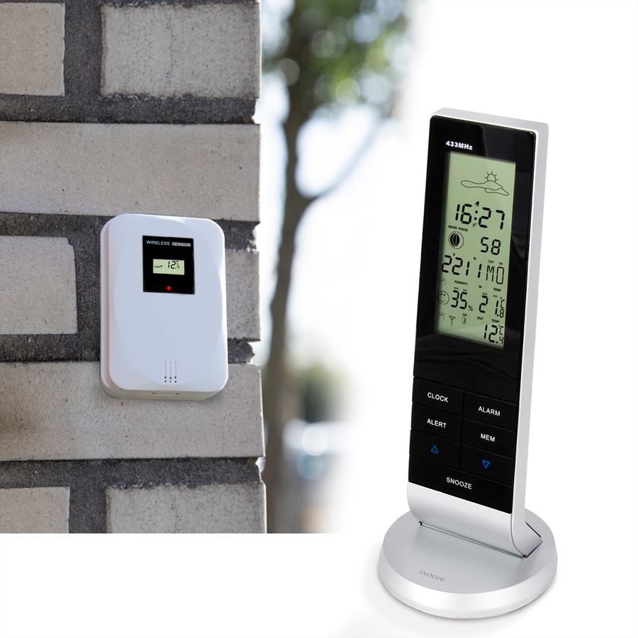 Station météo Alecto WS-1150 noir-argent, avec capteur extérieur sans fil