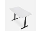 WRK21 Bureau Smart 160 x 80 cm, Hauteur réglable, Blanc uni / Noir