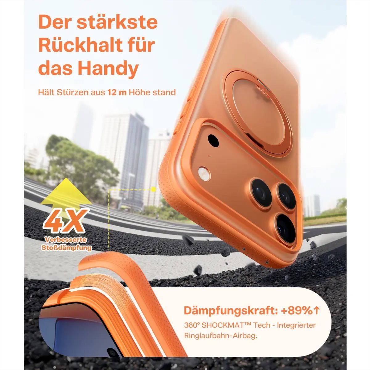 Torras Ostand R Fitness Case, iPhone 17 Pro Max, MagSafe, orange